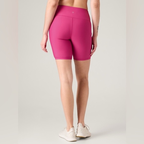 Athleta Ultimate Stash Pocket 7” Shorts Bike Run Gym Size XS Magenta Pink   16 - Picture 1 of 7
